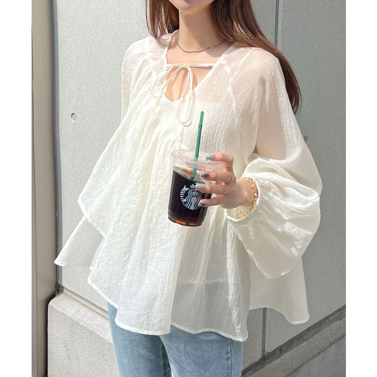 フェミニンもカジュアルも自在に。前後2Wayフリルトップス | futier land | 詳細画像15 