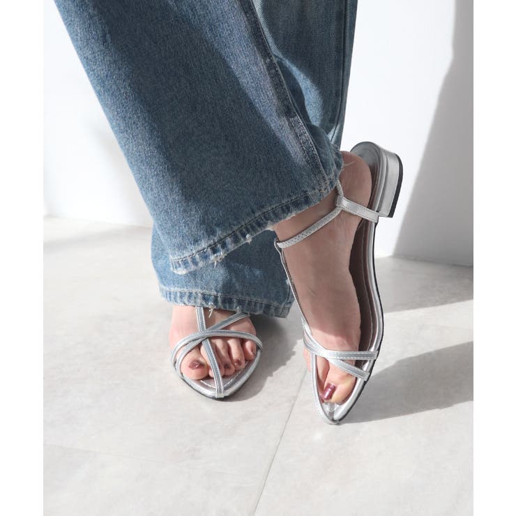 片手でラク履き！Tナローゴムストラップサンダル | futier land | 詳細画像9 