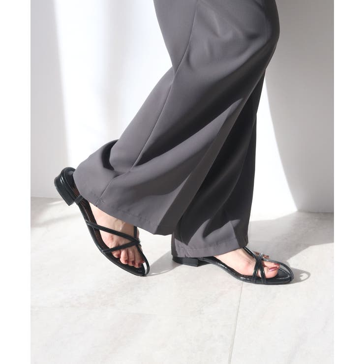 片手でラク履き！Tナローゴムストラップサンダル | futier land | 詳細画像12 