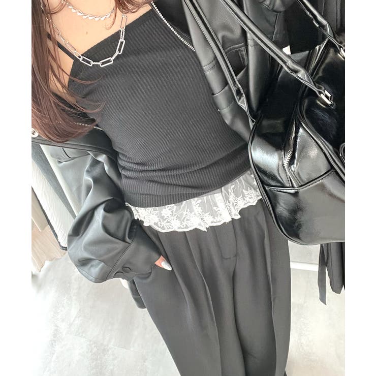 トレンド感たっぷり。ウエストフリルスラックス[品番