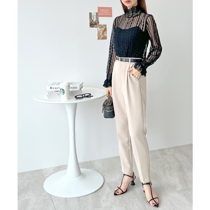 スタイリッシュで上品。ストライプレースシアートップス | futier land | 詳細画像10 