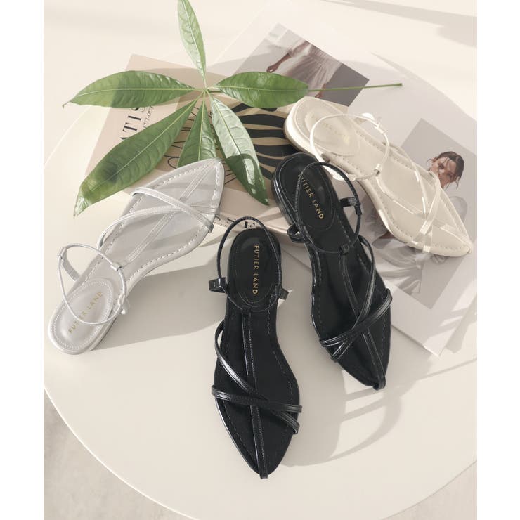 片手でラク履き！Tナローゴムストラップサンダル | futier land | 詳細画像29 