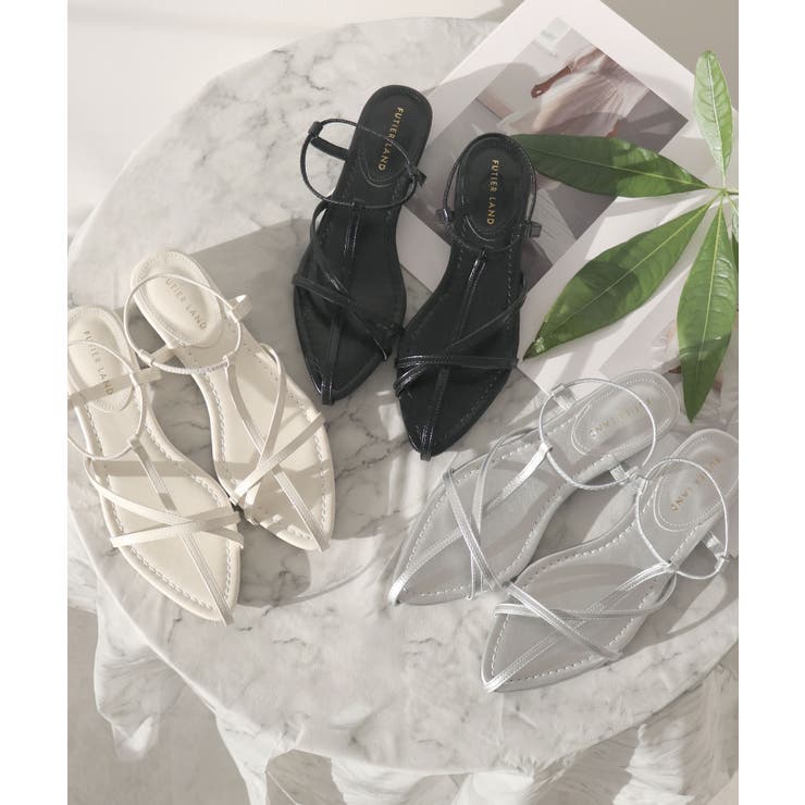 片手でラク履き！Tナローゴムストラップサンダル | futier land | 詳細画像19 