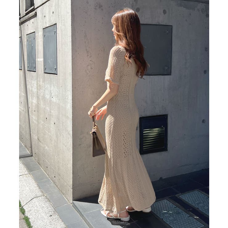 上品シルエット×涼しげデザイン。インナーキャミ付きマーメイドポロワンピース | futier land | 詳細画像23 