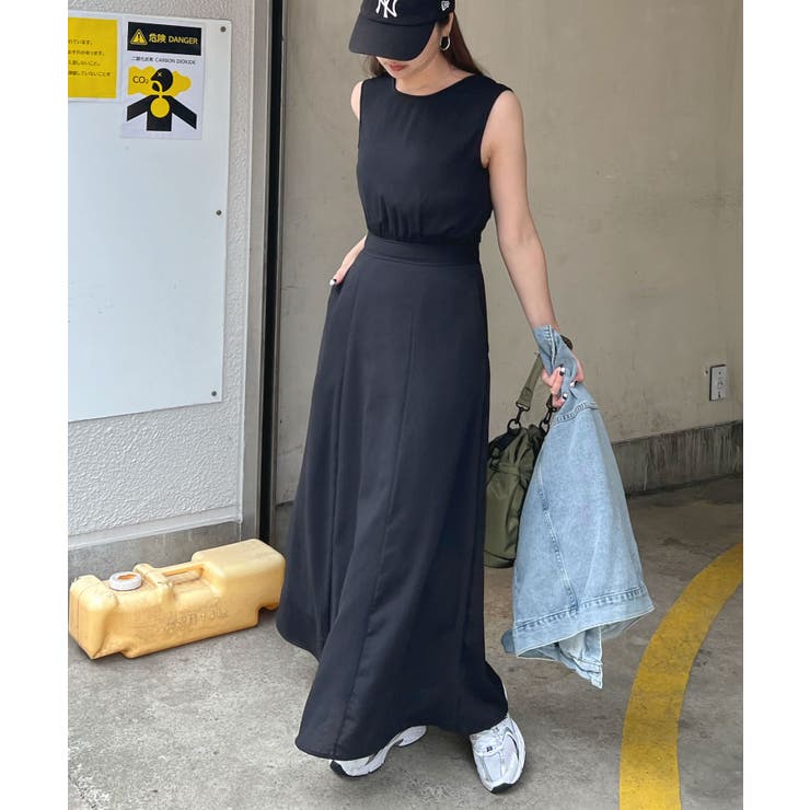 さらっと涼しい。バックリボンリネンワンピース[品番 さらっと涼しい。バックリボンリネンワンピース[品番
