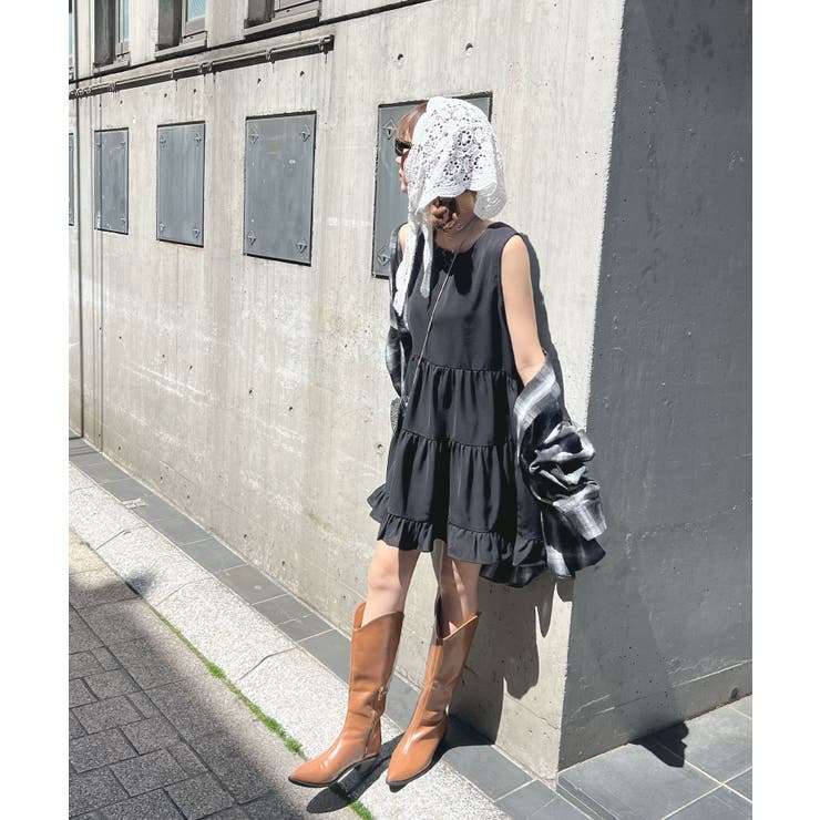 ふわっと広がるフリル！ティアードフリルチュニックワンピース	 | futier land | 詳細画像26 