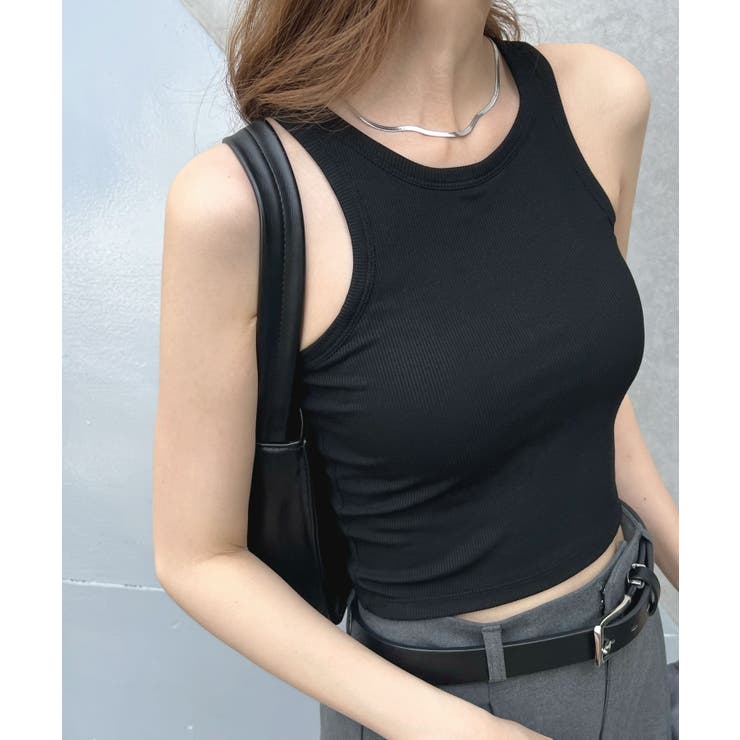 商品画像：feepur タンクトップ ノースリーブ カップ付きリブタンクトップ 1