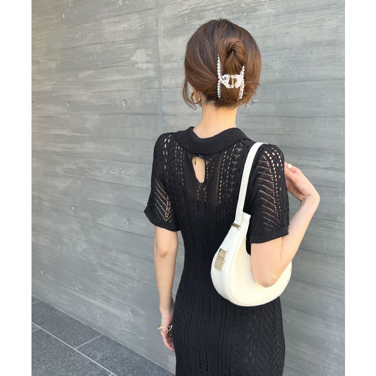 【新品未使用】Louere ポロワンピース マーメイド M ネイビー タグ付き 新品未使用タグ付き】Louere ポロワンピース マーメイドライン