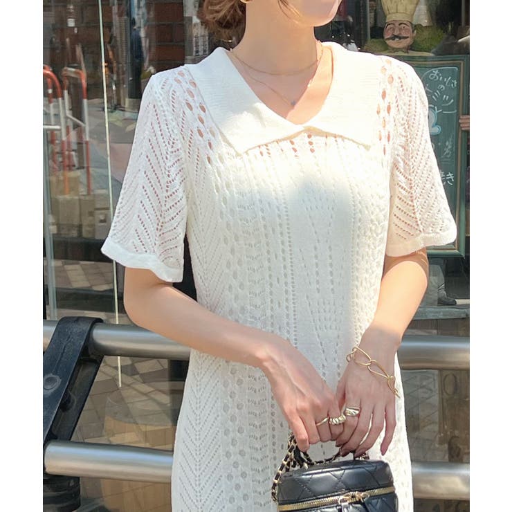 上品シルエット×涼しげデザイン。インナーキャミ付きマーメイドポロワンピース | futier land | 詳細画像14 