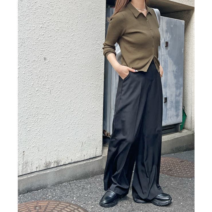 ABYTS_スラックス_ブラック Laid.B(レイドビー)｜Tack Pocket Slacks(タックポケット