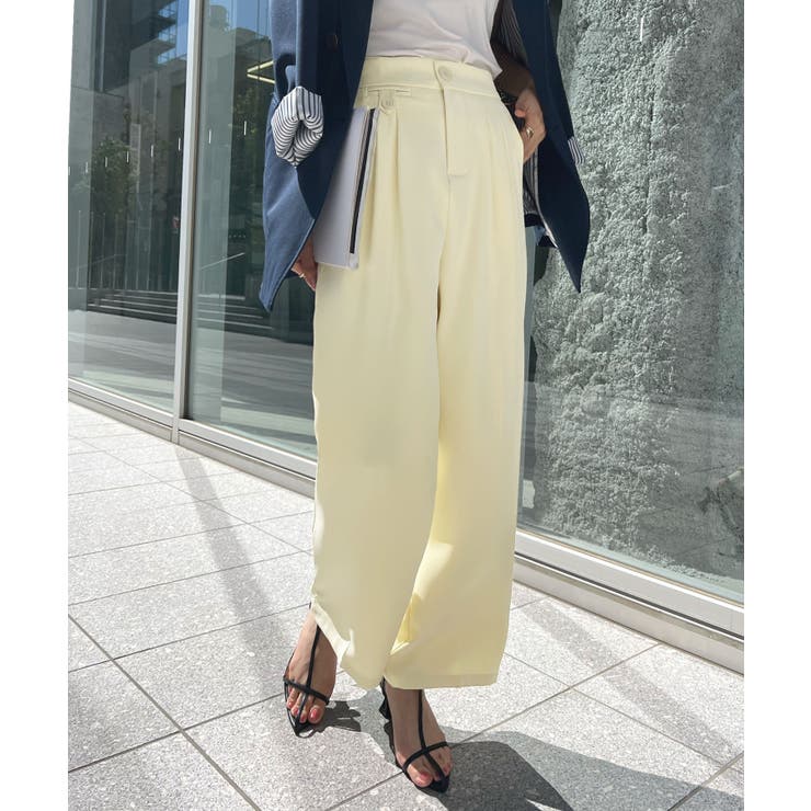 綺麗ライン大人しなやかの落ち感。ハイウエストツータックスラックス | futier land | 詳細画像44 