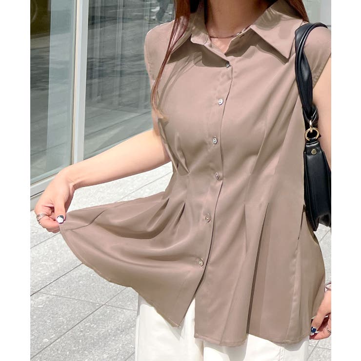 涼しげシーズンムード満点◎ウエストタックシフォンノースリーブシャツ | futier land | 詳細画像26 