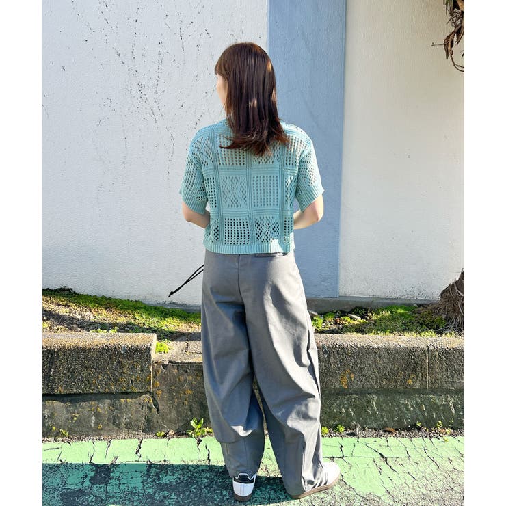 《ABYSアビス》ひんやり冷感！サラっと羽織れるメッシュショート丈サマーニットカ… | futier land | 詳細画像36 