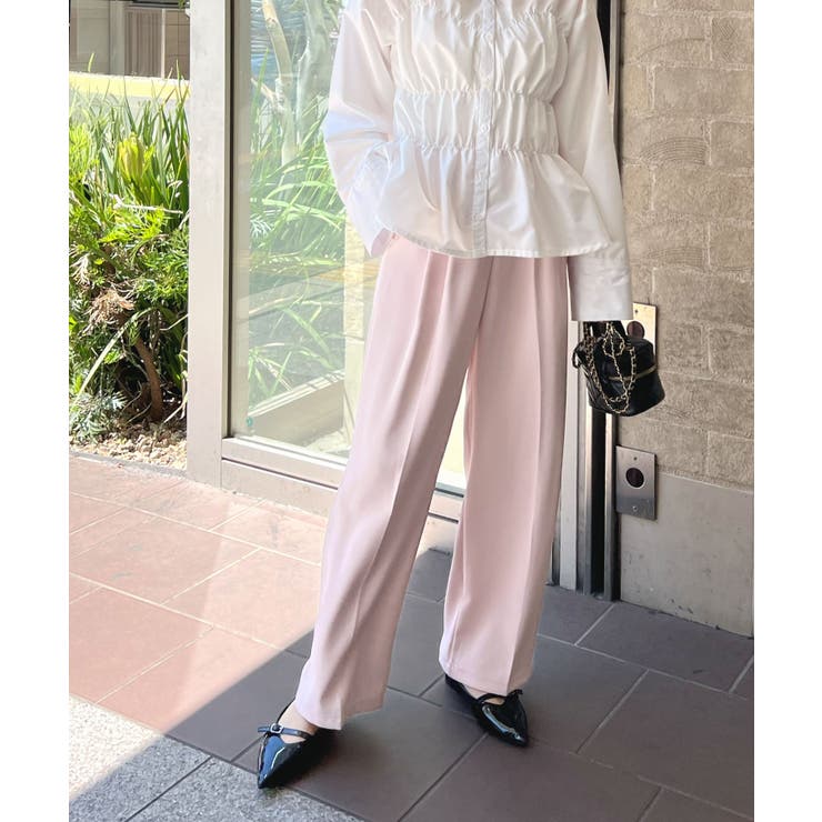 綺麗ライン大人しなやかの落ち感。ハイウエストツータックスラックス | futier land | 詳細画像50 