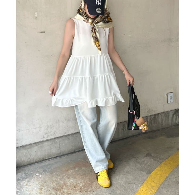 ふわっと広がるフリル！ティアードフリルチュニックワンピース	 | futier land | 詳細画像15 