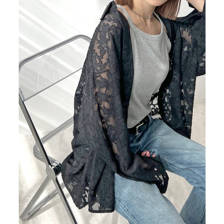 大人っぽく着こなす主役アイテム。ジャガードフラワーシアーシャツ | futier land | 詳細画像37 