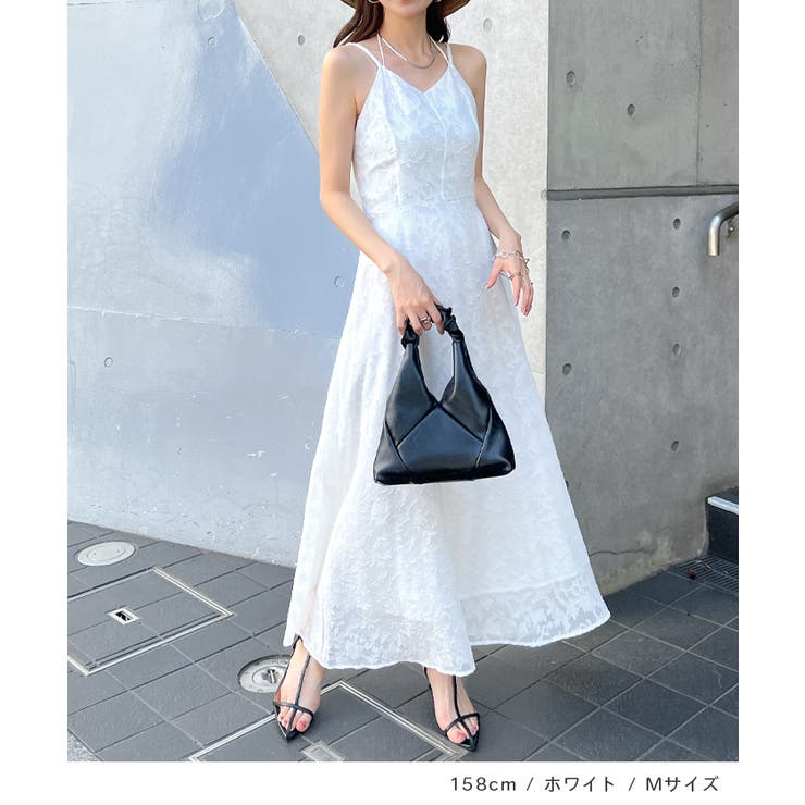 華やかな透け感が女性らしい。ジャガードフラワーキャミワンピース | futier land | 詳細画像7 