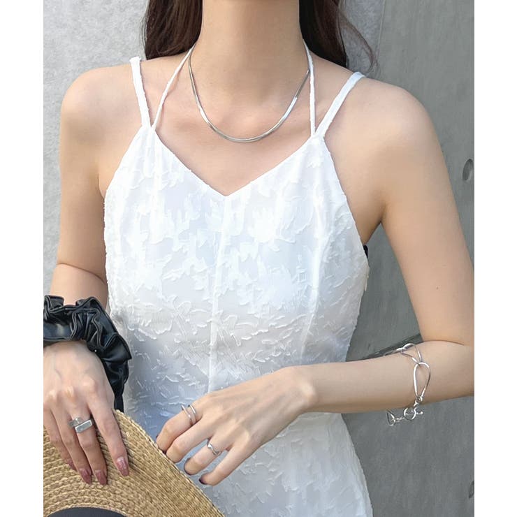 華やかな透け感が女性らしい。ジャガードフラワーキャミワンピース | futier land | 詳細画像16 