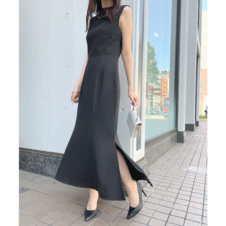 シワになりにくい！ハイネックマーメイドワンピース[品番