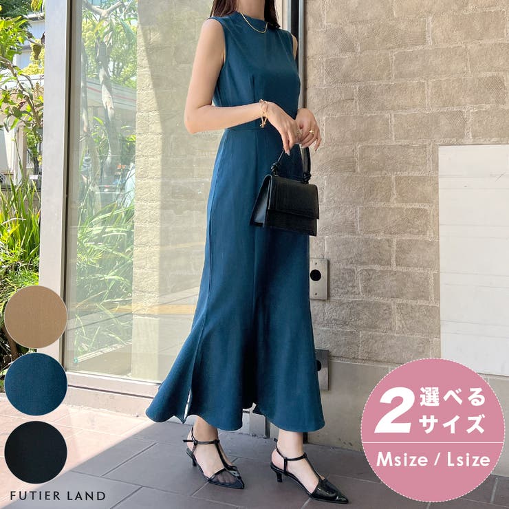 シワになりにくい！ハイネックマーメイドワンピース | futier land | 詳細画像1 