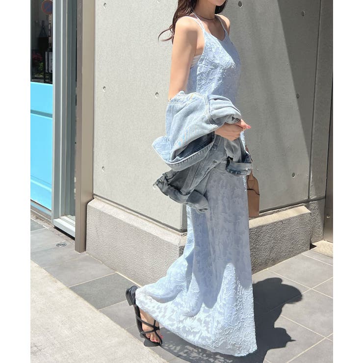 華やかな透け感が女性らしい。ジャガードフラワーキャミワンピース | futier land | 詳細画像26 