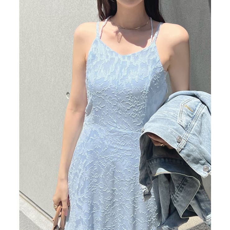 華やかな透け感が女性らしい。ジャガードフラワーキャミワンピース | futier land | 詳細画像28 