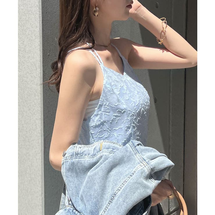 華やかな透け感が女性らしい。ジャガードフラワーキャミワンピース | futier land | 詳細画像25 