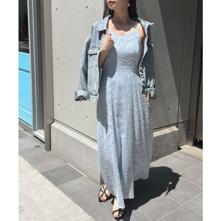 華やかな透け感が女性らしい。ジャガードフラワーキャミワンピース | futier land | 詳細画像27 