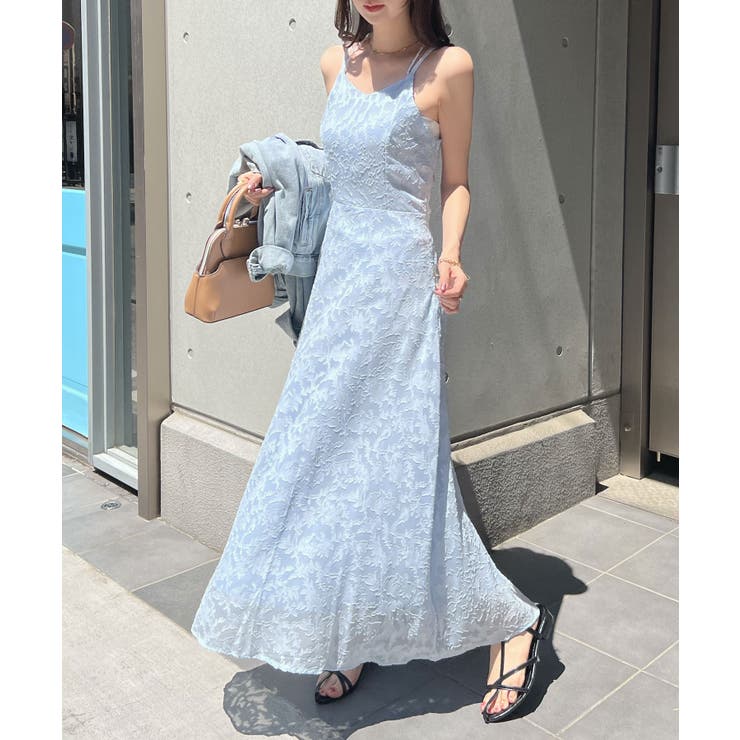 華やかな透け感が女性らしい。ジャガードフラワーキャミワンピース | futier land | 詳細画像24 