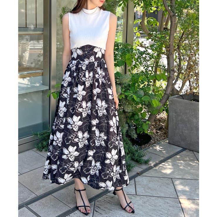 スタイル抜群♪大人かわいい。バックリボン切替ハイウエスト