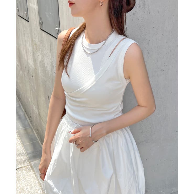 大人かわいい。レイヤードリブタンクトップ | futier land | 詳細画像1 