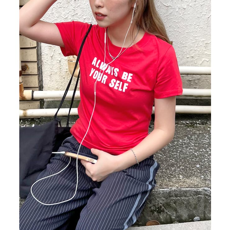 レッド(ロング) | 《ABYSアビス》選べる丈感で自由に楽しむ。ロゴプリントTシャツ | futier land