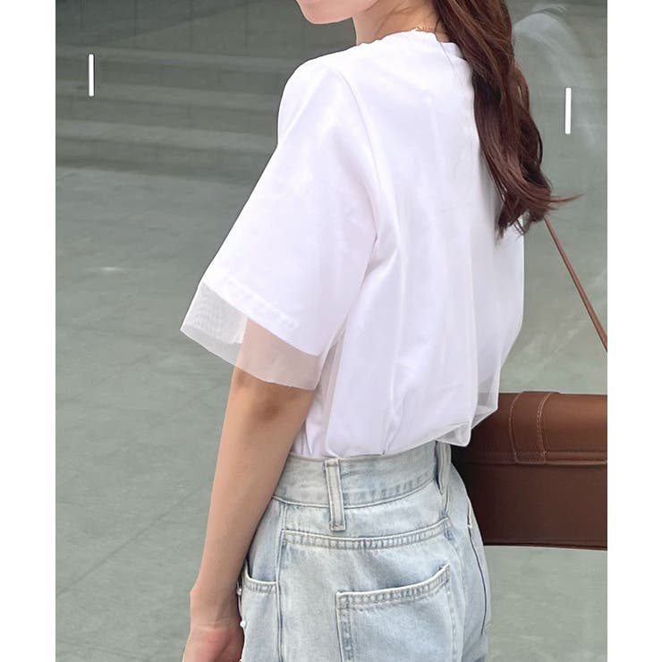 甘さと上品さをプラス。レイヤードシアーチュール半袖Tシャツ | futier land | 詳細画像17 