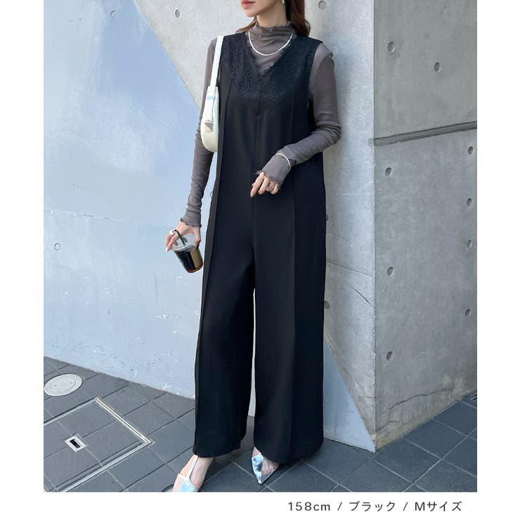 【オケージョン対応】大人な高見え。レースドッキングオールインワン | futier land | 詳細画像9 