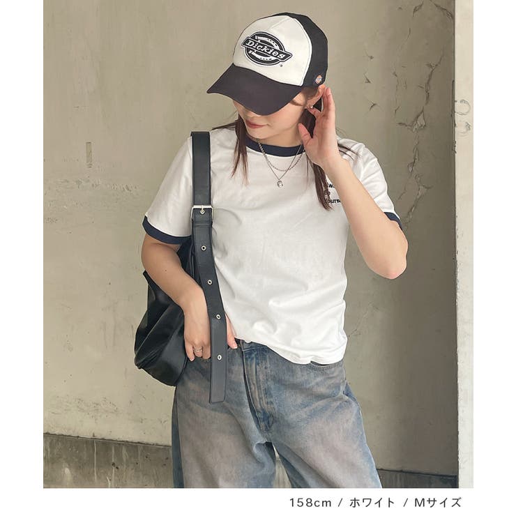 《ABYSアビス》配色が可愛い！コンパクトなワンポイント刺繍リンガーTシャツ | futier land | 詳細画像6 