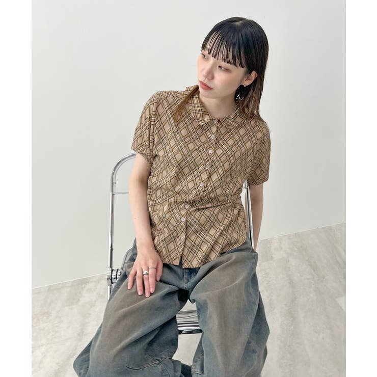 《ABYSアビス》コーデが華やぐ。チェック柄丸襟ブラウス | futier land | 詳細画像9