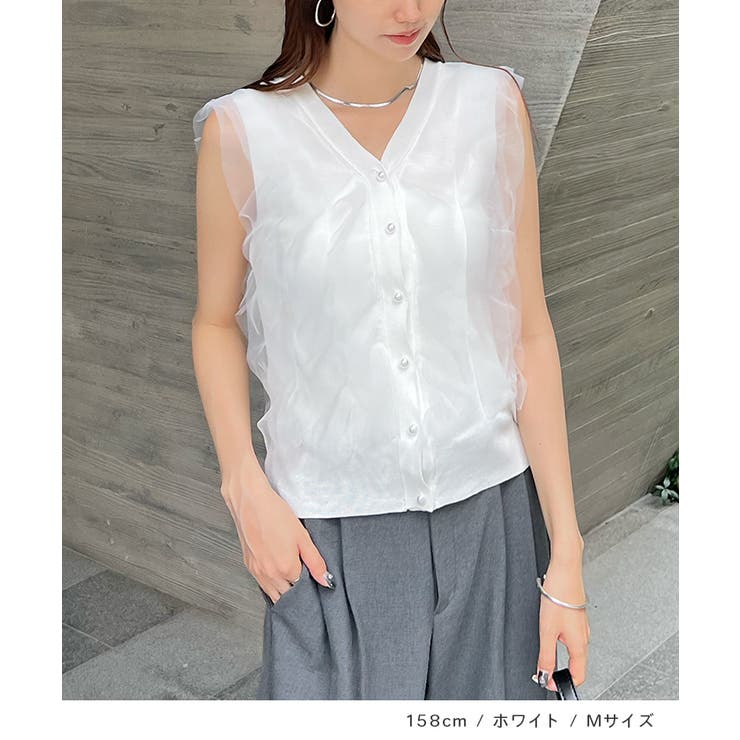 サマーニットで快適に。パールボタンチュールトップス | futier land | 詳細画像6 
