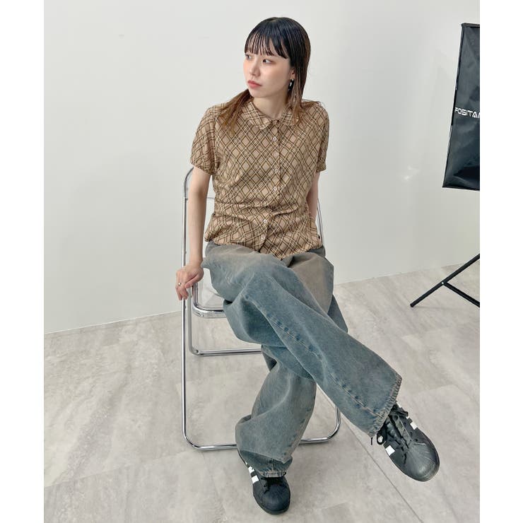 《ABYSアビス》コーデが華やぐ。チェック柄丸襟ブラウス | futier land | 詳細画像11
