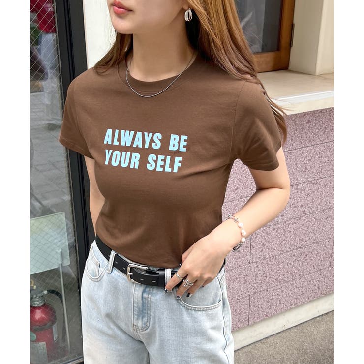 ブラウン(ロング) | 《ABYSアビス》選べる丈感で自由に楽しむ。ロゴプリントTシャツ | futier land