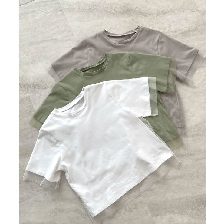 甘さと上品さをプラス。レイヤードシアーチュール半袖Tシャツ | futier land | 詳細画像29 