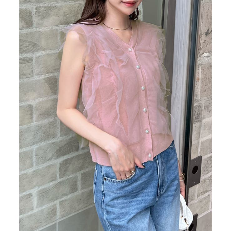 サマーニットで快適に。パールボタンチュールトップス | futier land | 詳細画像19 