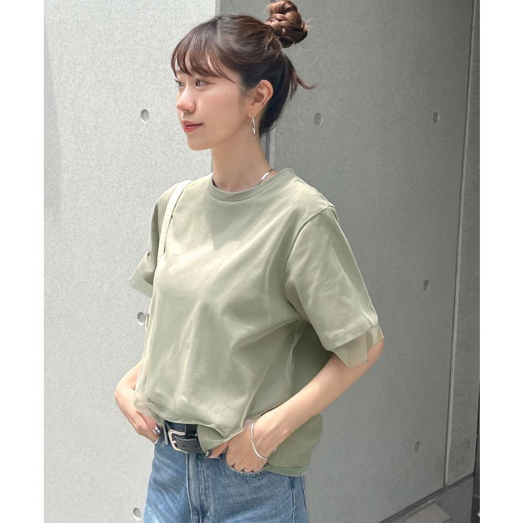 甘さと上品さをプラス。レイヤードシアーチュール半袖Tシャツ | futier land | 詳細画像24 