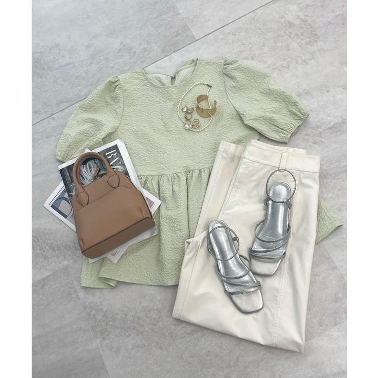 ポコポコ立体的なふんわりシルエット♪ ふくれジャガードペプラムブラウス | futier land | 詳細画像44 