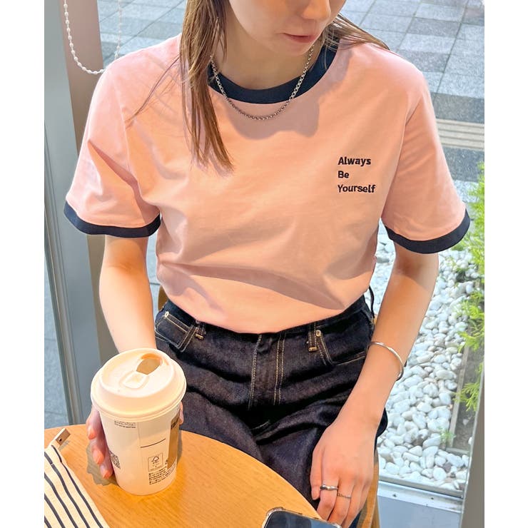 《ABYSアビス》配色が可愛い！コンパクトなワンポイント刺繍リンガーTシャツ | futier land | 詳細画像49 