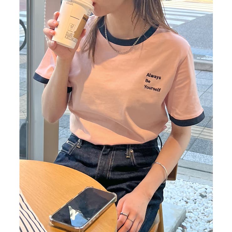 《ABYSアビス》配色が可愛い！コンパクトなワンポイント刺繍リンガーTシャツ | futier land | 詳細画像50 