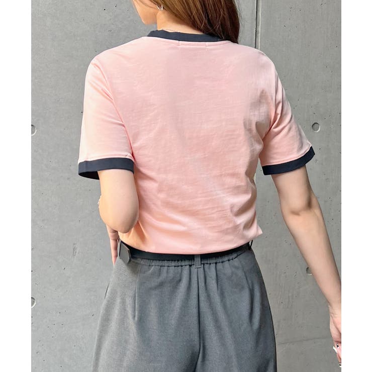 《ABYSアビス》配色が可愛い！コンパクトなワンポイント刺繍リンガーTシャツ | futier land | 詳細画像46 