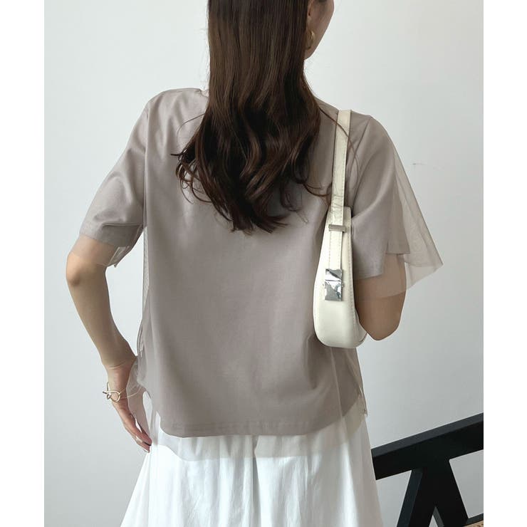 甘さと上品さをプラス。レイヤードシアーチュール半袖Tシャツ | futier land | 詳細画像20 