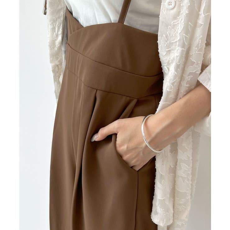 スタイルアップ効果で美脚を叶える。ハイウエストキャミサロペットスラックス | futier land | 詳細画像28 