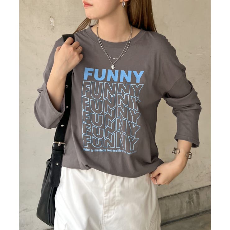 《ABYS》1枚で映える存在感ロングT。 FUNNYロゴプリント長袖Tシャツ | futier land | 詳細画像21 