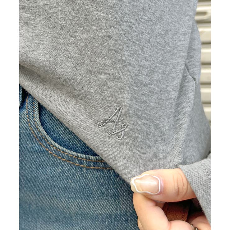ワンポイントでさりげなく。ワンポイント刺繍クルーネックロンT | futier land | 詳細画像14 